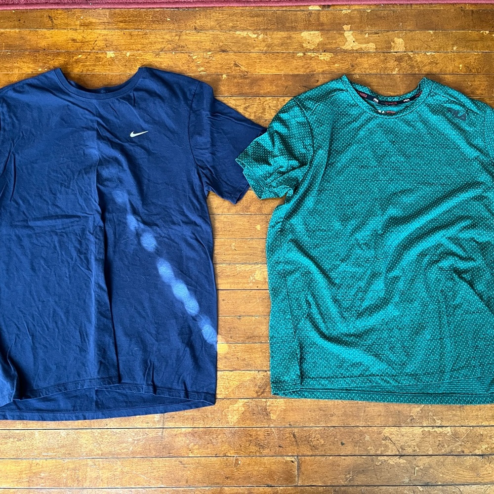 BUNDLE - 2 Men’s Active Wear T-Shirts - Nike & Fila - Large & Medium